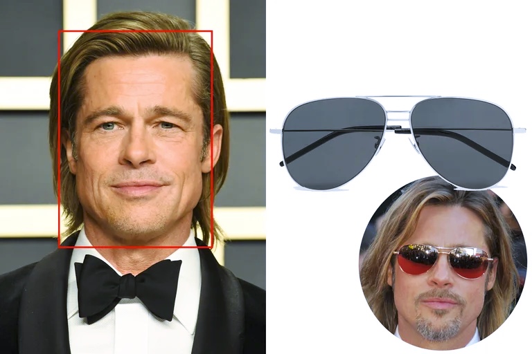 Lentes forma cuadrada con Brad Pitt